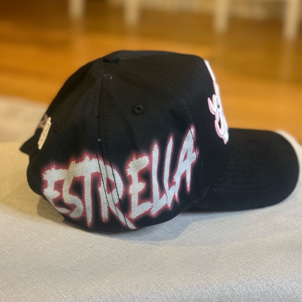 Estrella Rhinestone Snapback Hat Black One Size - Picture 5 of 7